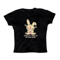 Vintage Happy Bunny Baby Tee, Gothic Women Clothes Star Girl Y2k Tops, Y2k Top Women Streetwear, Scene Clothing 2000s,...