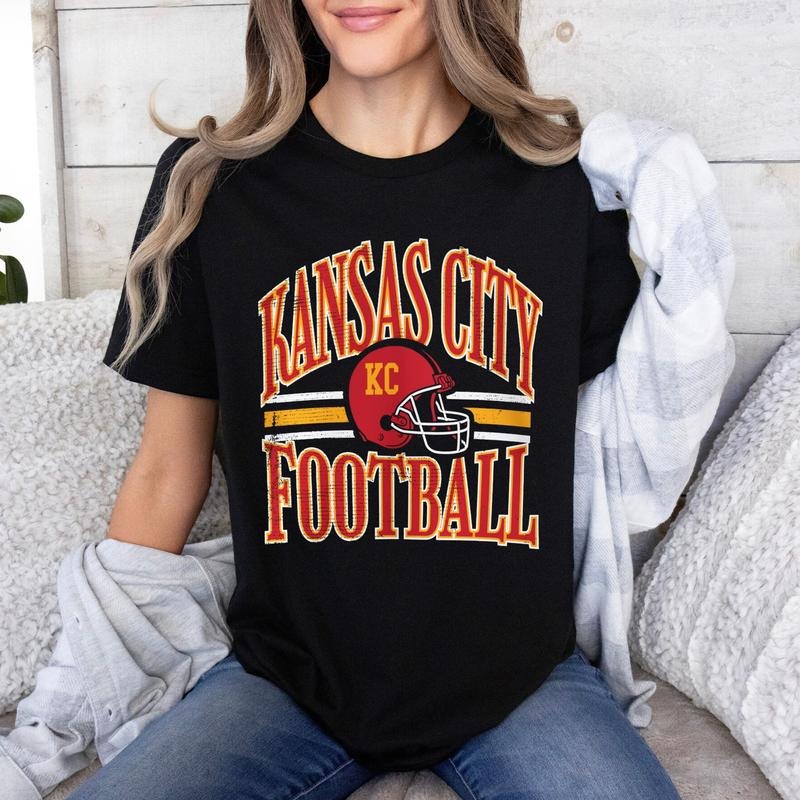 Vintage KC Football T Shirt, Game Day Apparel, Football Fans Top, Chiieefs Merch, Unisex Short Sleeve Tee Shirt, Casual...