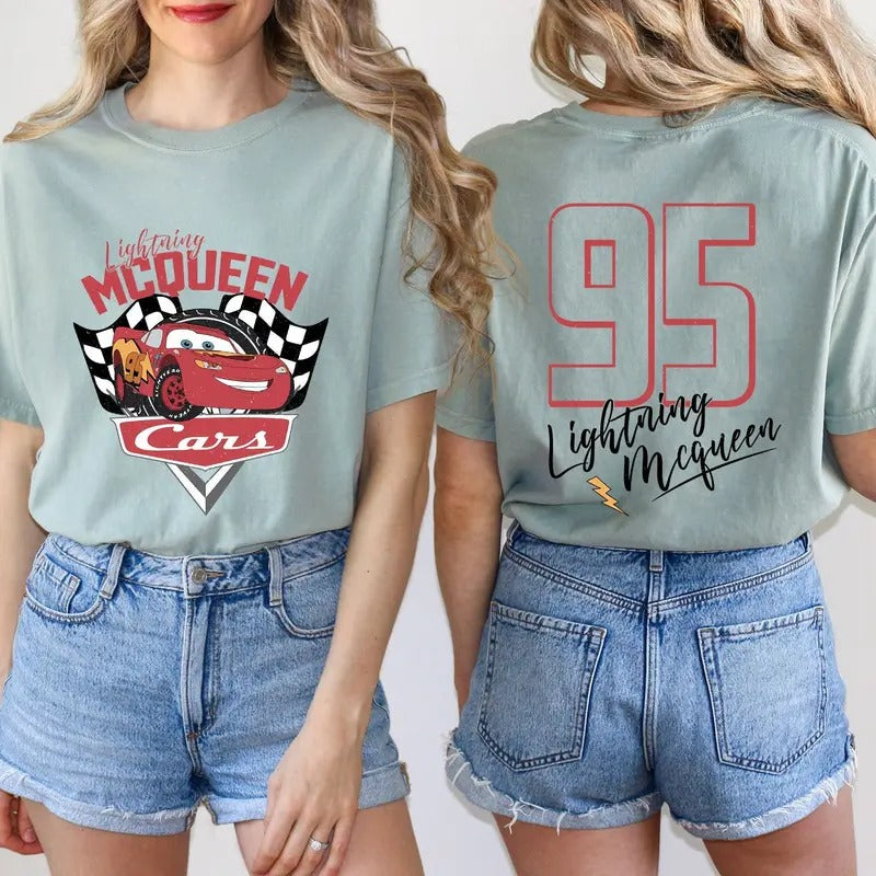 Vintage Lightning McQueen Shirt, 95 Lightning McQueen T-Shirt, Rusteze Cars Sweatshirt Hoodie | RetroVerseTees.com