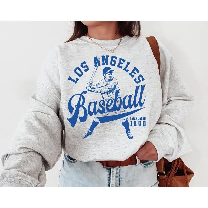 Vintage Los Angeles Dodger Crewneck Sweatshirt, T-shirt, Dodgers EST 1890 Shirt, Los Angeles Baseball, LA 1890 TYYZY Hoodie
