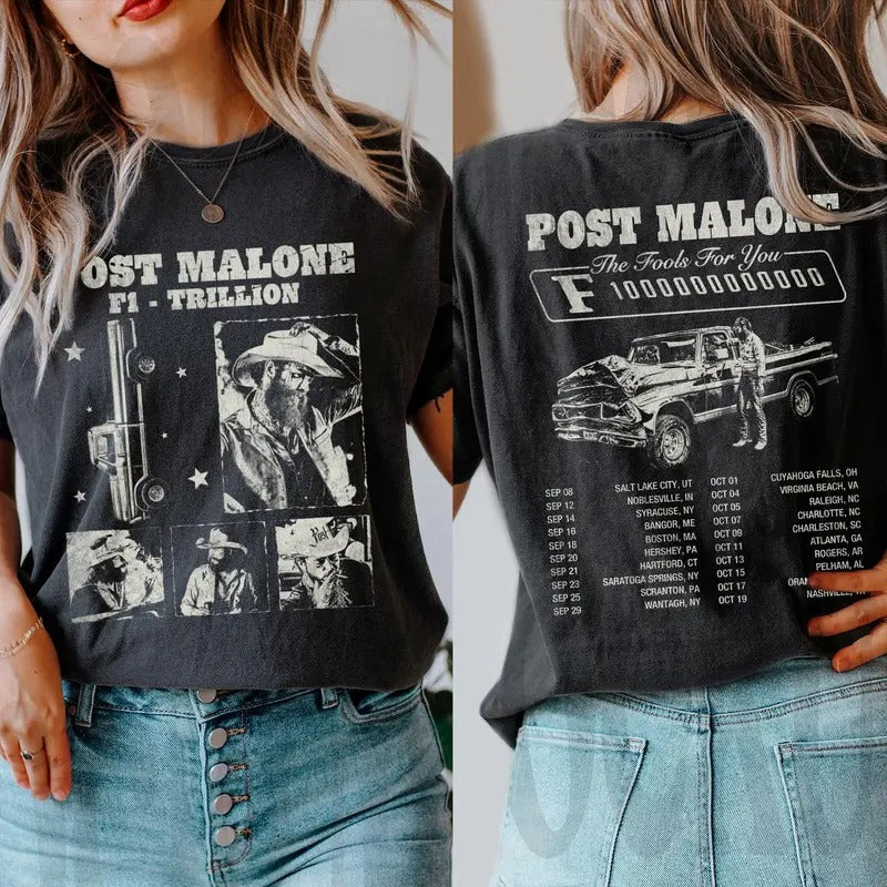 Vintage Mallone 2 Sides Shirt, Posty Rap Music, Mallone F1 Trillion Tour Shirt, Posty Rapper, Mallone Music The Album...