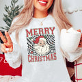 Vintage Merry Christmas Santa Checkered Graphic Tee - Santa Claus - Christmas Vibes