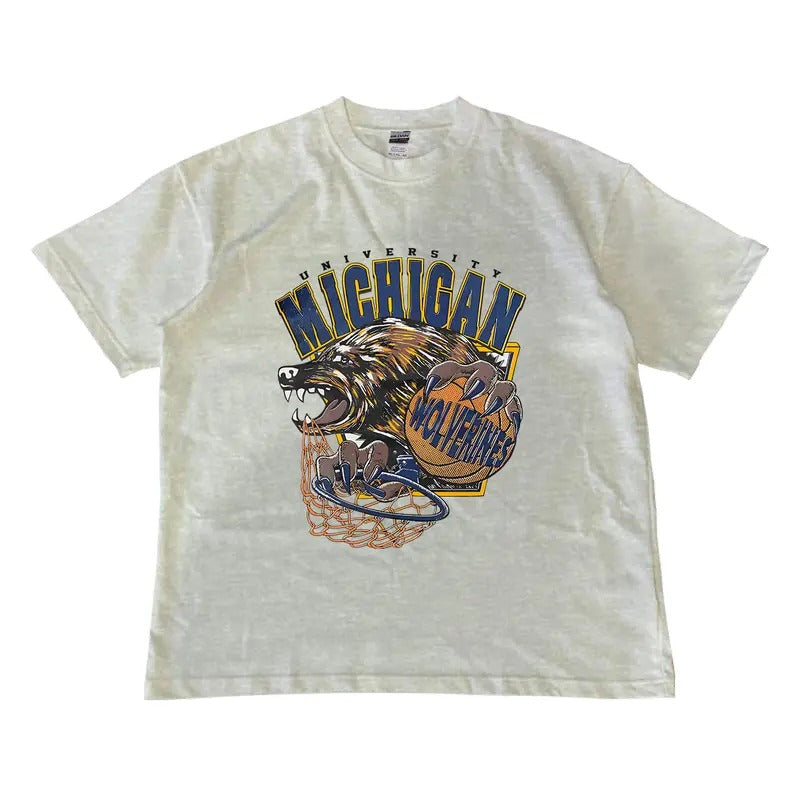 Vintage Michigan Wolverines T-Shirt, MW Unisex Shirt Menswear Top Hoodie, Sweatshirt | RetroVerseTees.com