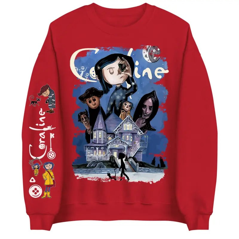 Vintage Movie Hoodie, Valentine Hoodie, Coraline Best For Coraline Movie Sweatshirt T-Shirts | RetroVerseTees.com