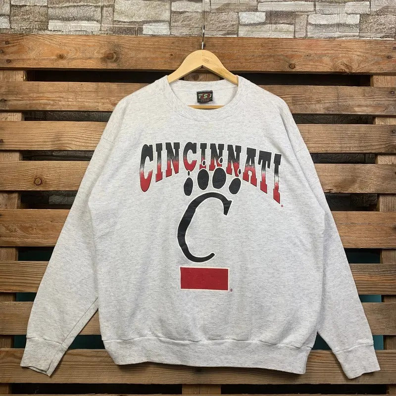 Vintage NCAA Cincinnati Bearcats Sweatshirt Cincinnati Pullover Sweater Cincinnati Crewneck Jumper Cincinnati Bearcats...