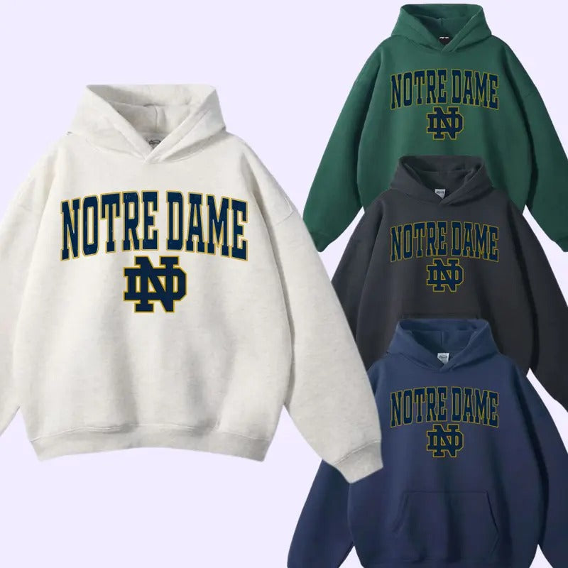 Vintage Notre Dame Fighting Irish Hoodie, Retro Crewneck College Football Logo Shirt, Indiana College Sweatshirt, Gitf...