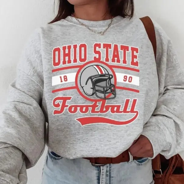 Vintage Ohio State Football Sweatshirt Ohio State University Football Sweatshirt T-Shirts, Hoodie | RetroVerseTees.com