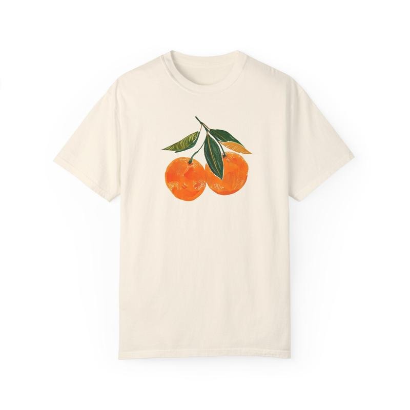 Vintage Orange Shirt, Fruit Shirt, Oranges Shirt, Foodie Gift, Vintage Graphic Shirt, Aesthetic Fruit Shirt, Boho, Unisex...