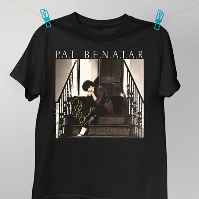 Vintage Pat Benatar Signature Cotton Black Full Size Unisex Tee Shirt Hoodie, Sweatshirt | RetroVerseTees.com