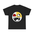 Vintage Playful Split Face Graphic Tee, Fun Cartoon Face, Streetwear Fashion, Bold Smile Shirt, emo scene clothes,...