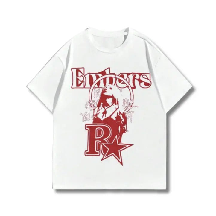 Vintage Prep Men Letter & Figure Embers Graphic Tee, Sweatshirt, Hoodie Gift For Women Top Womenswear Underwear Cotton...