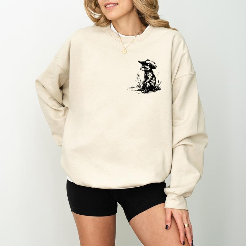 Vintage Raccoon Cowboy Shirt Sweatshirt - Perfect Gift for Animal Lovers, Sitting Raccoon Tee, Western Racoon T-Shirt,...