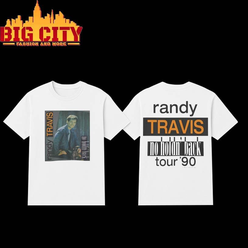 Vintage Randy Travis No Holding Back Tour 90 Two Sided Shirt