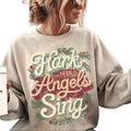 Vintage Retro Hark the Heralds Angels Sing Cozy Sweatshirt, Christian Vintage Christmas, He is The Reason For the Season,...