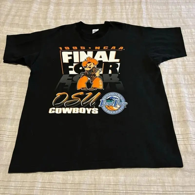 Vintage Salem Oklahoma State 1995 Final Four Tee Classic Cotton Menswear Top Embroidered Hoodie Sweatshirt