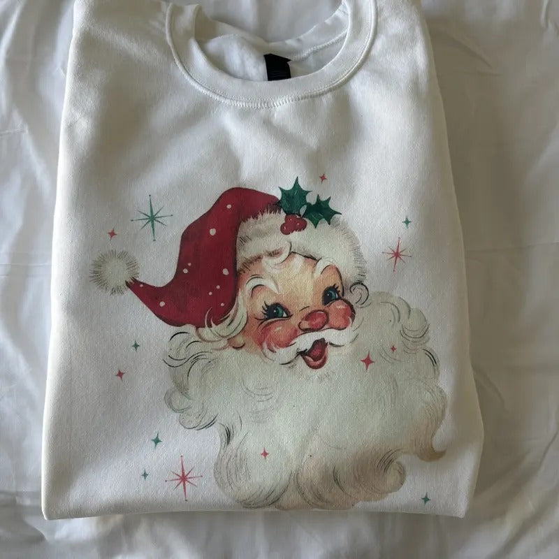 Vintage Santa Christmas Sweatshirt Vintage Comfy Christmas Sweatshirt Santa T-Shirts, Hoodie | RetroVerseTees.com