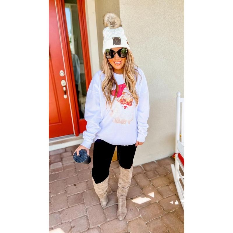 Vintage Santa Red Hat Graphic Sweatshirt T-Shirts, Hoodie | RetroVerseTees.com