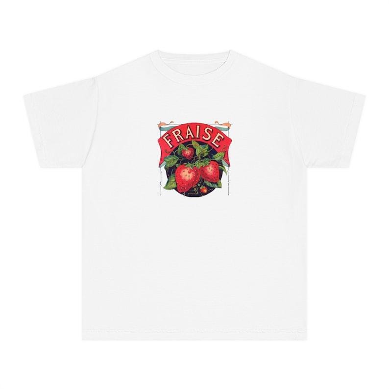 Vintage Strawberry Baby Tee, Cute Fruit Tee, Coquette Tshirt, Retro Graphic, Aesthetic, Y2k 90s Style, Retro Graphic,...