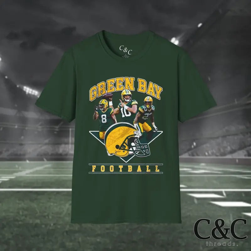 Vintage Style Green Bay Football Player Shirt Hoodie, Sweatshirt | RetroVerseTees.com