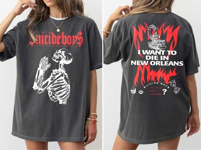 Vintage Suicide Boys Tour Shirt, I Want To Die In New Orleans Shirt, Suicideboys Hiphop Shirt, Scrim Tshirt Grey Day...