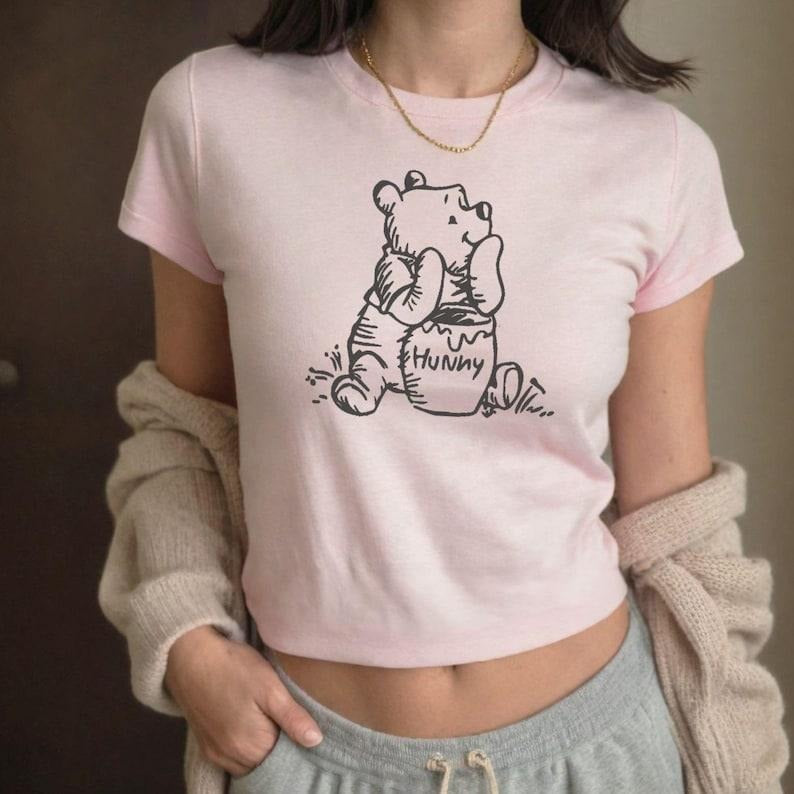 Vintage The Pooh Baby Tee, Coquette Bookish Y2K Shirt Hoodie, Sweatshirt | RetroVerseTees.com