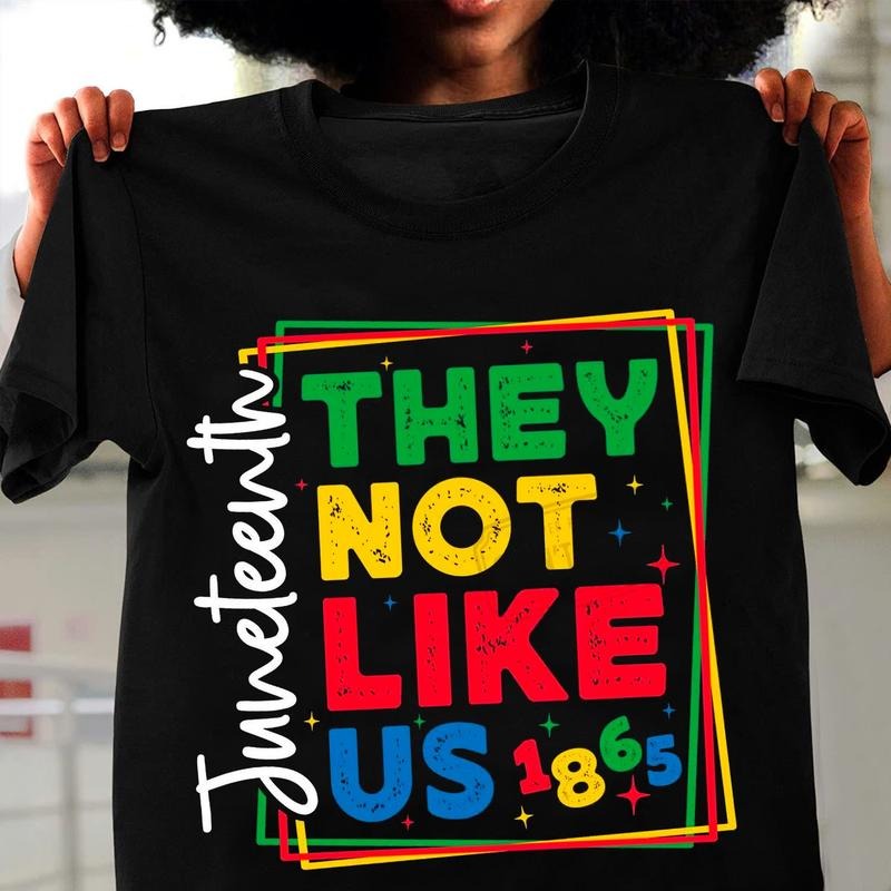 Vintage They Not Like Us Juneteenth Unisex Shirt, Afro Juneteenth 1865 Gift, BLM, Black Power, Black History Tee Hoodie,...