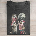 Vintage Three Raccoons Santa Claus Graphic Tee - Christian Christmas - Funny Christmas Gifts - Xmas
