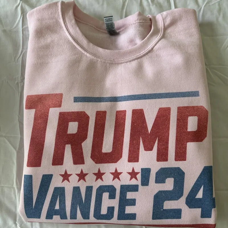 Vintage Trump Vance 2024 Sweatshirt T Shirt Pink Hoodie | RetroVerseTees.com