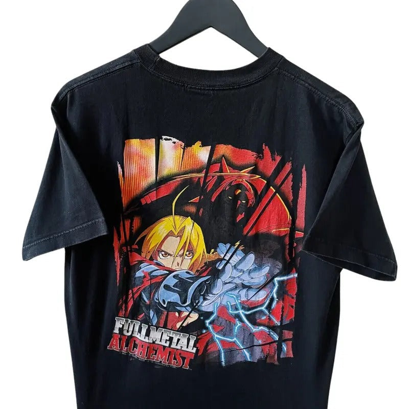 Vintage Y2K 2004 FMA Full Metal Alchemist Edward & Alphonse Elric T-shirt Black Men's, Anime Shirt, Gift FOr Fan, Gift...