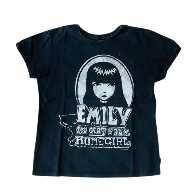 Vintage Y2K Emily Strange Baby Tee, The Cat Girl Baby Tee, Women Fitted T-Shirt, Y2k Top Women Streetwear, Grunge 2000s,...