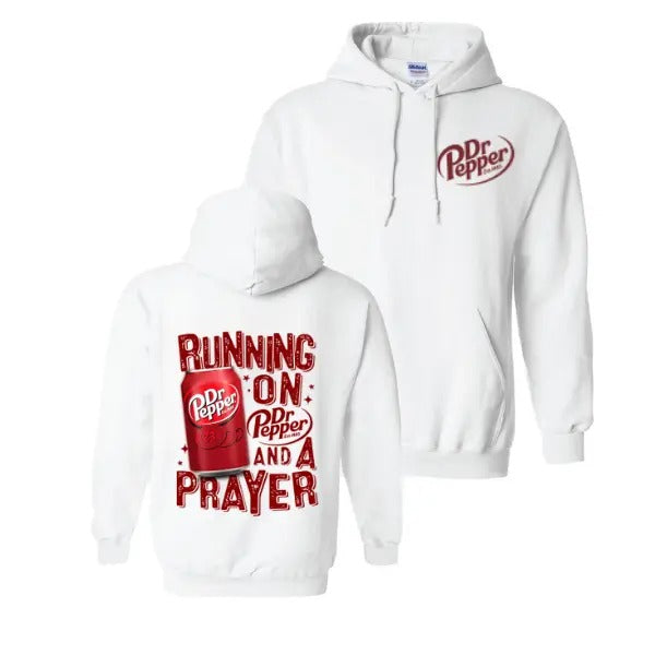 Vintagge Dr Pepper Hoodie, Running On Dr Pepper And A Prayer Hoodie, Funny Sarcastic Soda Collar Cotton Hoodie, Casual...