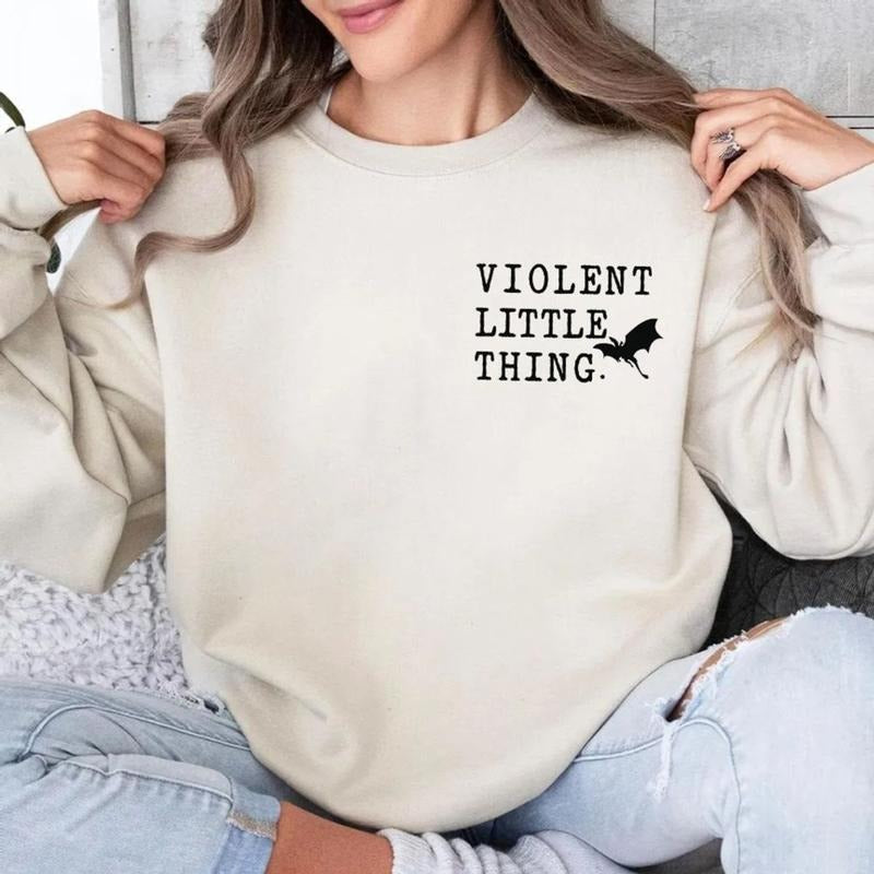 Violent Little Thing T Shirt, Dragon Rider Hoodie, Fourth Wing, Basgiath War College Sweatshirt, Violet Sorrengail,...