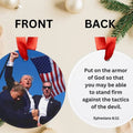 Viral Donald Trump Attempt Keepsake Oranment with a Bible Verse Ephesians 611 on the Back of the Ornament,Patriotic...