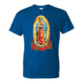 Virgen de Guadalupe Mens T-Shirt - Blue Cotton Crewneck with Virgin Mary Design Hoodie, Sweatshirt | RetroVerseTees.com