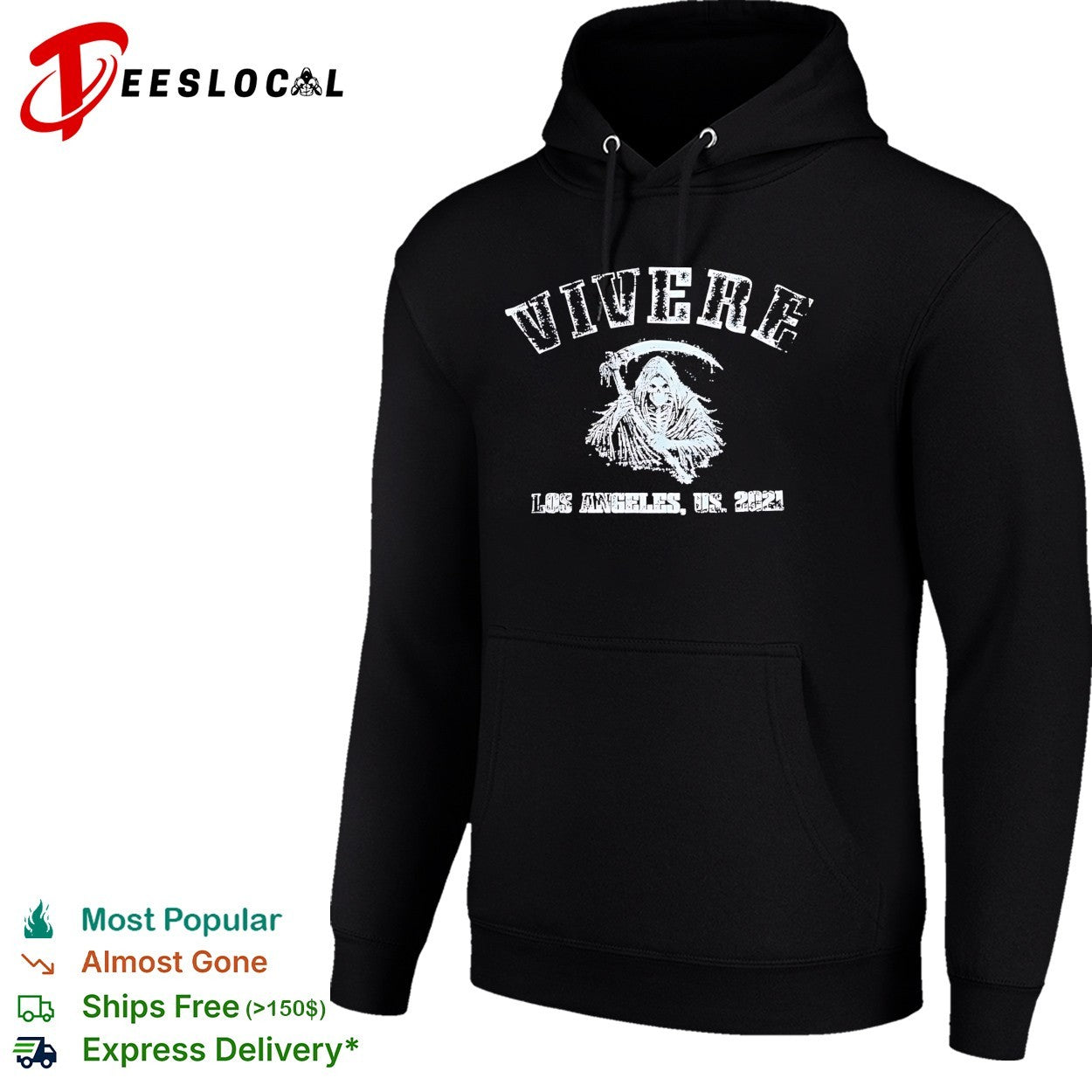 Vivere Los Angeles 2021 Grim Reaper scythe shirt