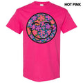 Vivid Neon Floral Happy Face Gildan Short Sleeve T-Shirt 'NLB' Hoodie, Sweatshirt | RetroVerseTees.com
