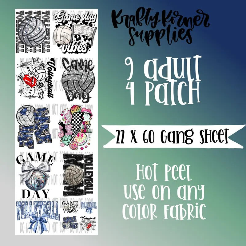 Volleyball DTF Transfer Gang Sheet, 22 x 60 T-Shirts, Hoodie, Sweatshirt | RetroVerseTees.com