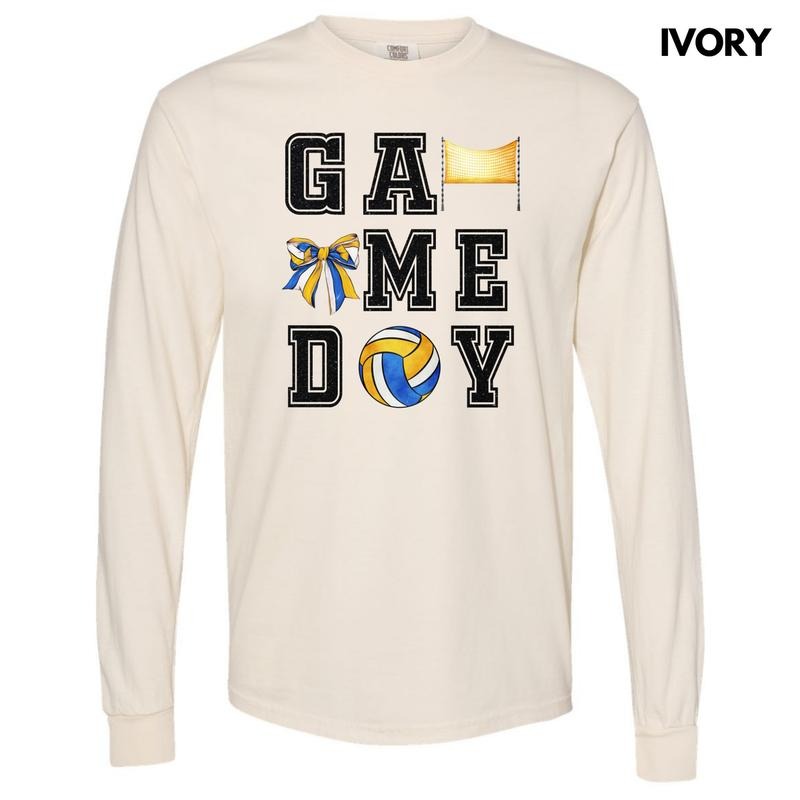 Volleyball Game On FAKE Glitter Long Sleeve Comfort Colors T-Shirt 'NLB' Hoodie, Sweatshirt | RetroVerseTees.com