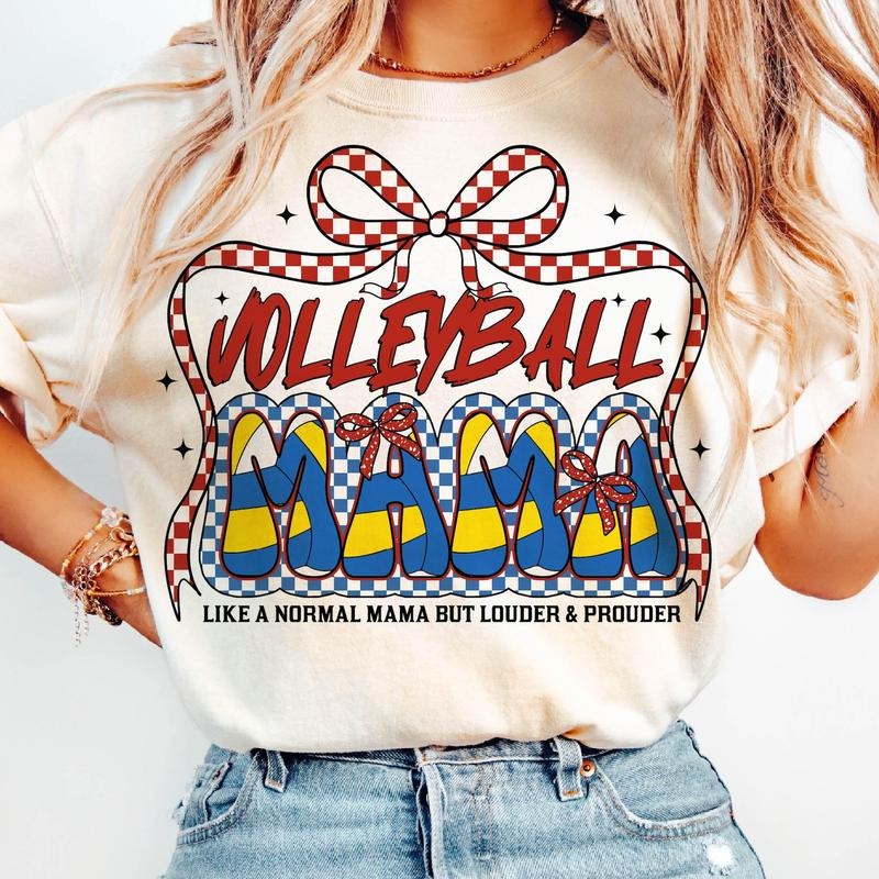 Volleyball T-Shirt, Retro Volleyball Mama T-Shirt, Checkered Volleyball Mama Shirt, Sports Volleyball Season, Mother's...