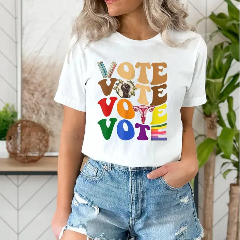 Vote Tee Shirt, Bann3d Books Shirt, Reproductive Rights Tee, Political Activism Shirt, Pro Roe V Wade, Election Tshirts,...
