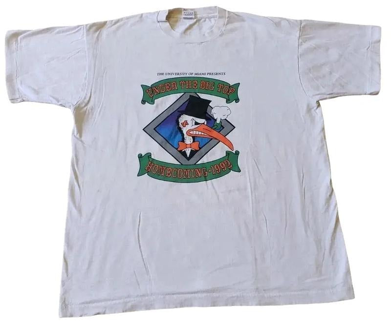Vtg University Of Miami Under The Big Top Homecoming 1992 Unisex T-shirt Sweatshirt Hoodie 23 | RetroVerseTees.com
