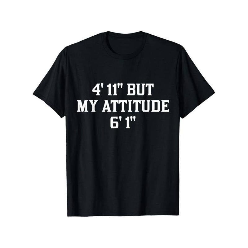 WB shield Foot 11 But My Attitude 6 Foot Swoosh Funny Saying Short Girl T-Shirt Hoodie, Sweatshirt | RetroVerseTees.com