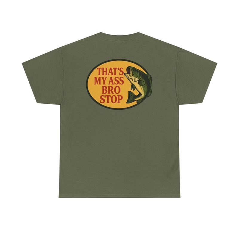 WB shield Stop Unisex Heavy Cotton Tee - Fish Shirt - Funny - Butt - Joke - Edgy