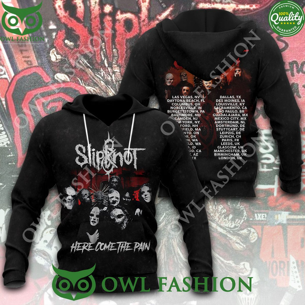 Slipknot 3D Here Come The Pain Tour Cities 3D t Shirt