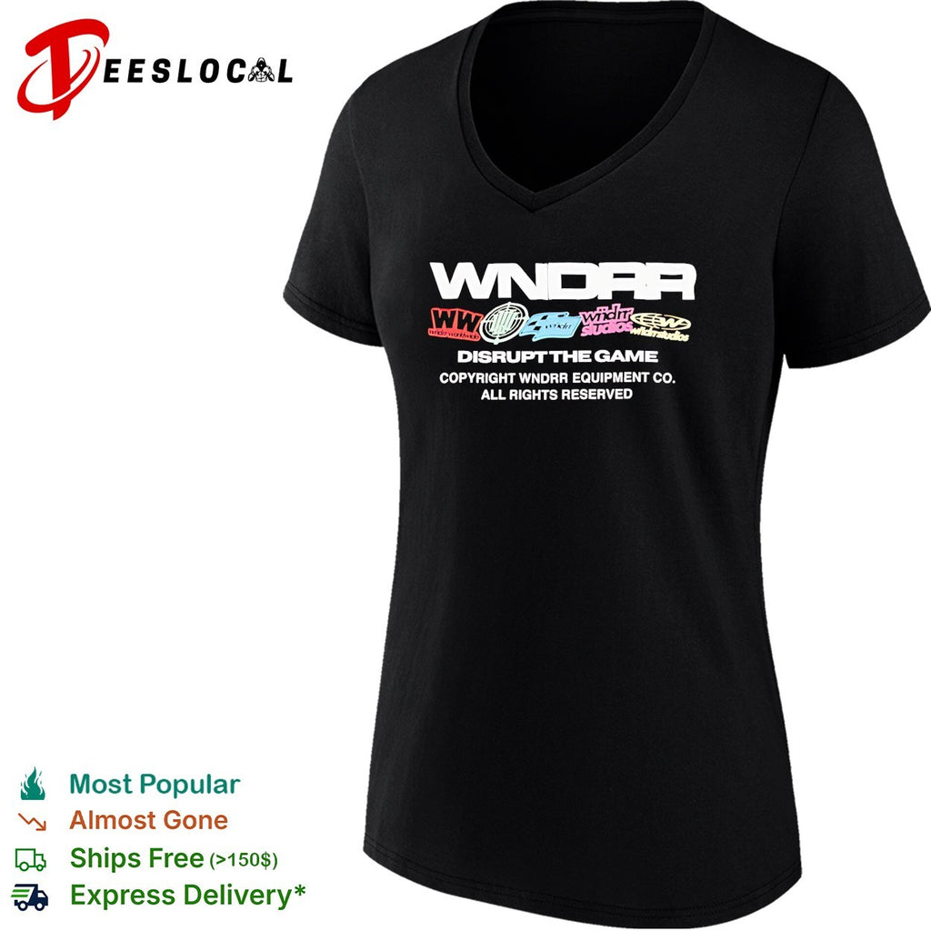 WNDRR Disrupt the Game equipment co sticker logos shirt