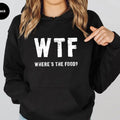 WTF Where's The Food Graphic Hoodie Casual Street Style Fleece Fabric Pullover Hooded Sweatshirt for Women for Men,...