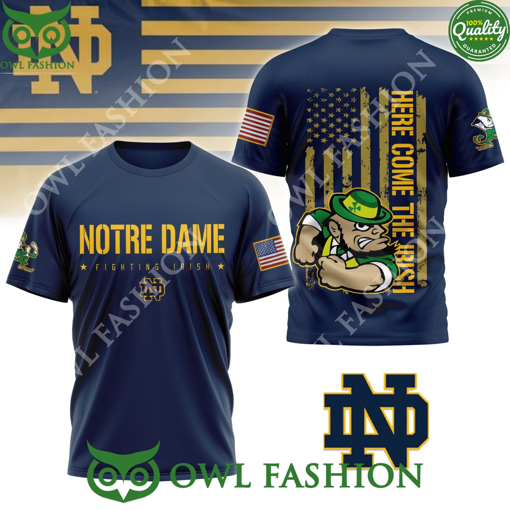 Notre Dame Fighting Irish Here Come The Irish 3D t Shirt
