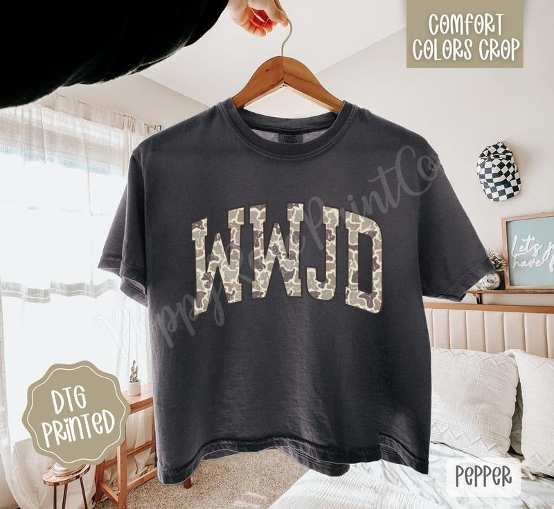 WWJD Cropped Comfort Colors Tee, Trendy Tshirt for Women Hoodie, Sweatshirt | RetroVerseTees.com