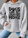 Waffle Hoodie with Drawstring, Casual Long Sleeve Sweatshirt Featuring Attitude Slogan Gunpla brand Cow Print, Women'WB...