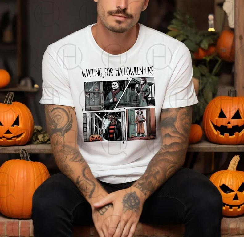 Waiting For Halloween Like Horror Movie Shirt Hoodie, Sweatshirt | RetroVerseTees.com